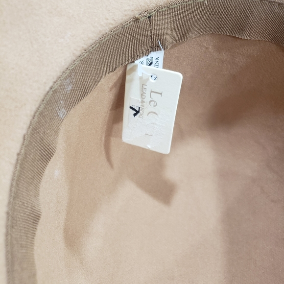 Safari felt bucket hat faux leather braid tassels in camel - Picture 7 of 7